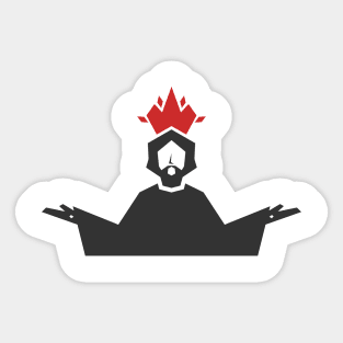 Jesus Christ with a crown in the form of the flame of the fire of the Spirit Sticker